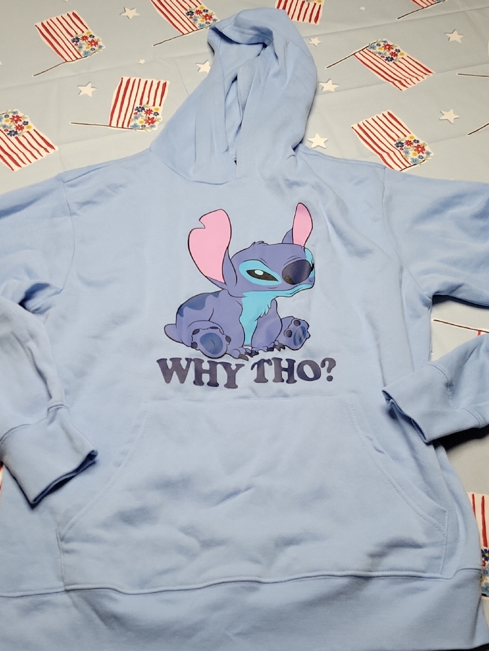 Disney Light Blue Hoodie with Stitch Graphic